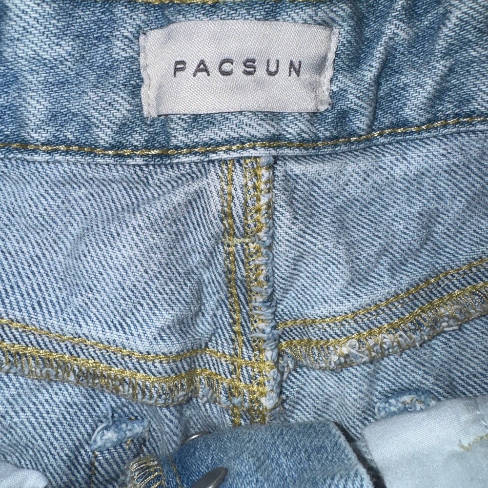 PacSun Blue Jean Shorts Distressed High-Rise Festival. Size 26 - Picture 3 of 4